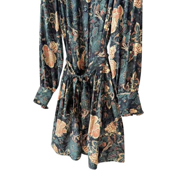 Ulla Johnson Simona Silk Long Sleeve Mini Dress in Nuit US 4 - Picture 6 of 8